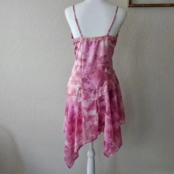 Wild Fable pink tie-dye lace fairy asymmetrical dress Size M - Picture 4 of 8